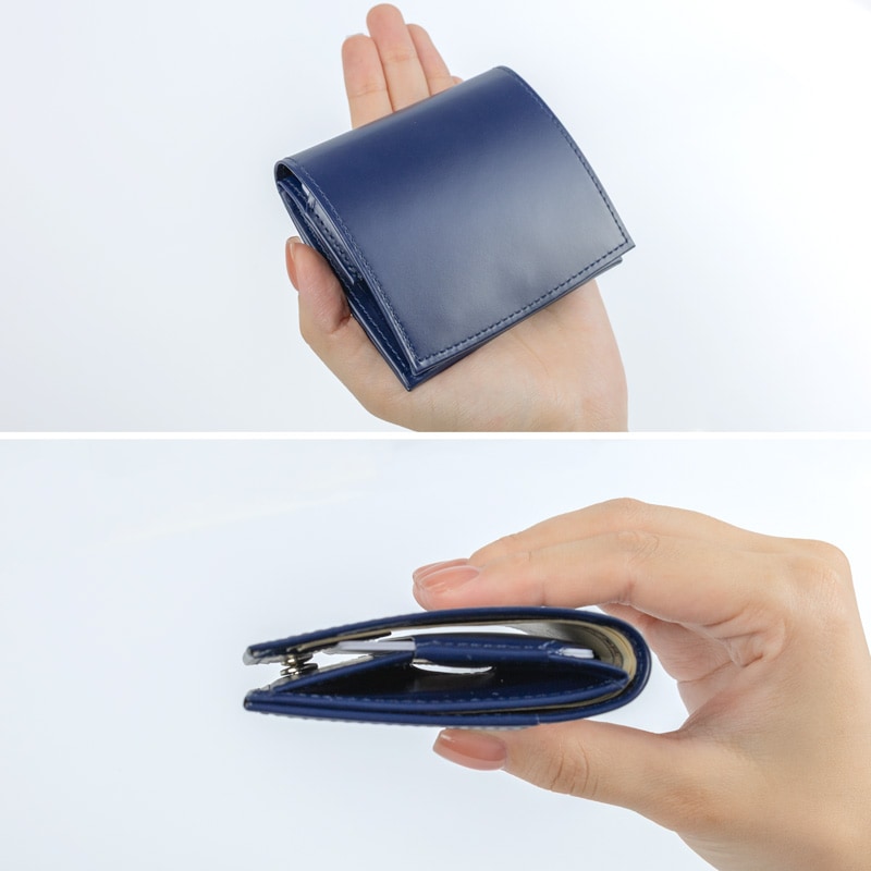 さとり コンパクト財布 松阪レザー 硯（ブラック） HCK65A-Z | 革小物