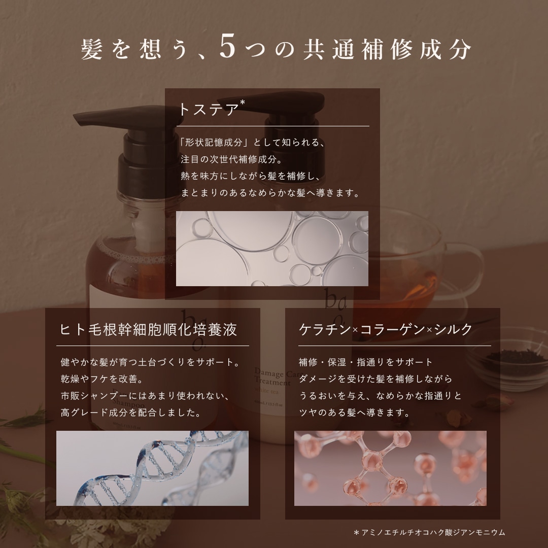髪を想う、5つの共通補修成分