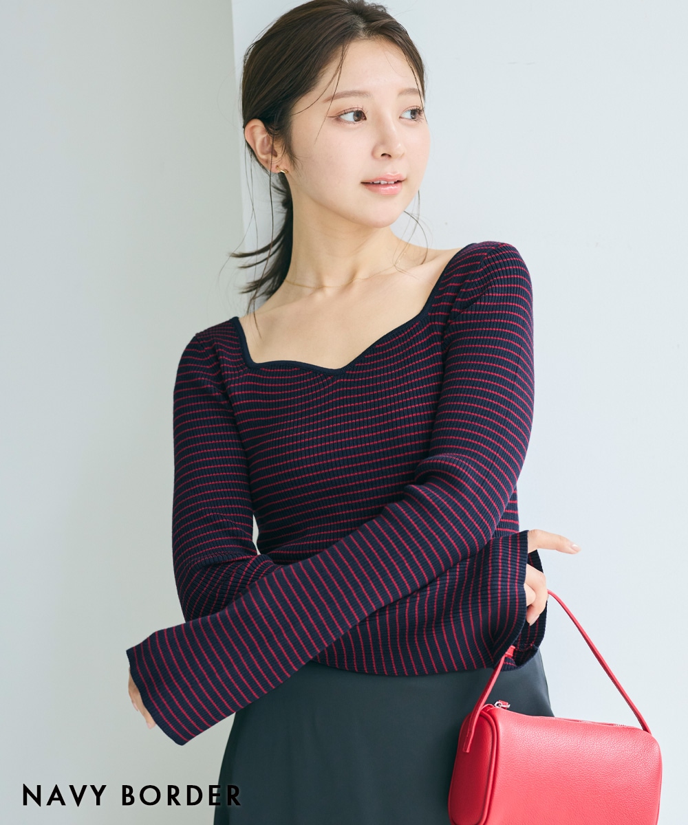 ハートネックフレアスリーブニット【宅配便】 | すべての商品