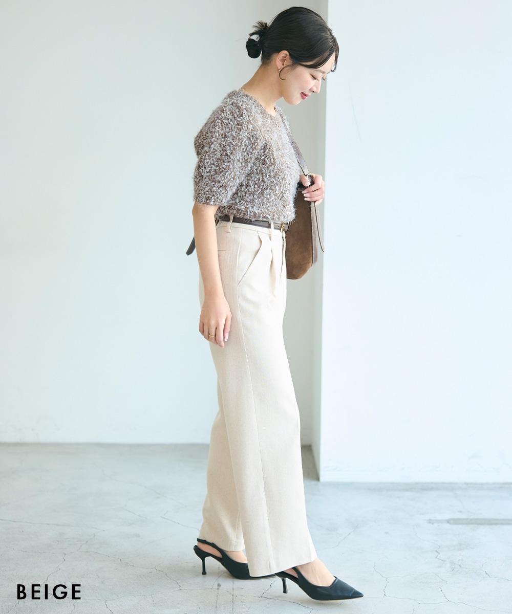 Nowos 半袖ニット 生成り ミックスカラー半袖ニット【宅配便】 | 新作 | BASEMENT online