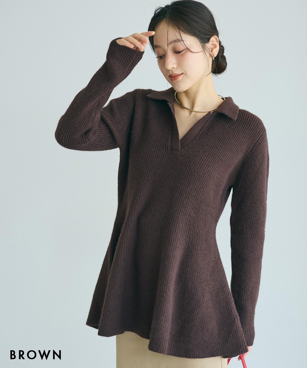 襟付きペプラムニット 【宅配便】 | すべての商品 | BASEMENT online