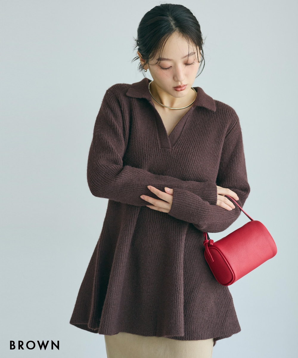 襟付きペプラムニット 【宅配便】 | すべての商品 | BASEMENT online