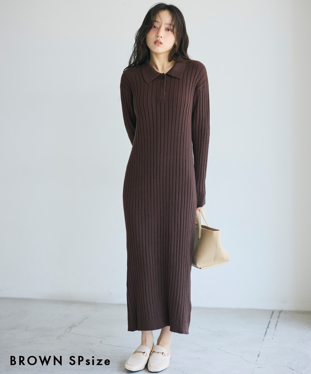 衿付きリブワンピース 【宅配便】 | すべての商品 | BASEMENT online