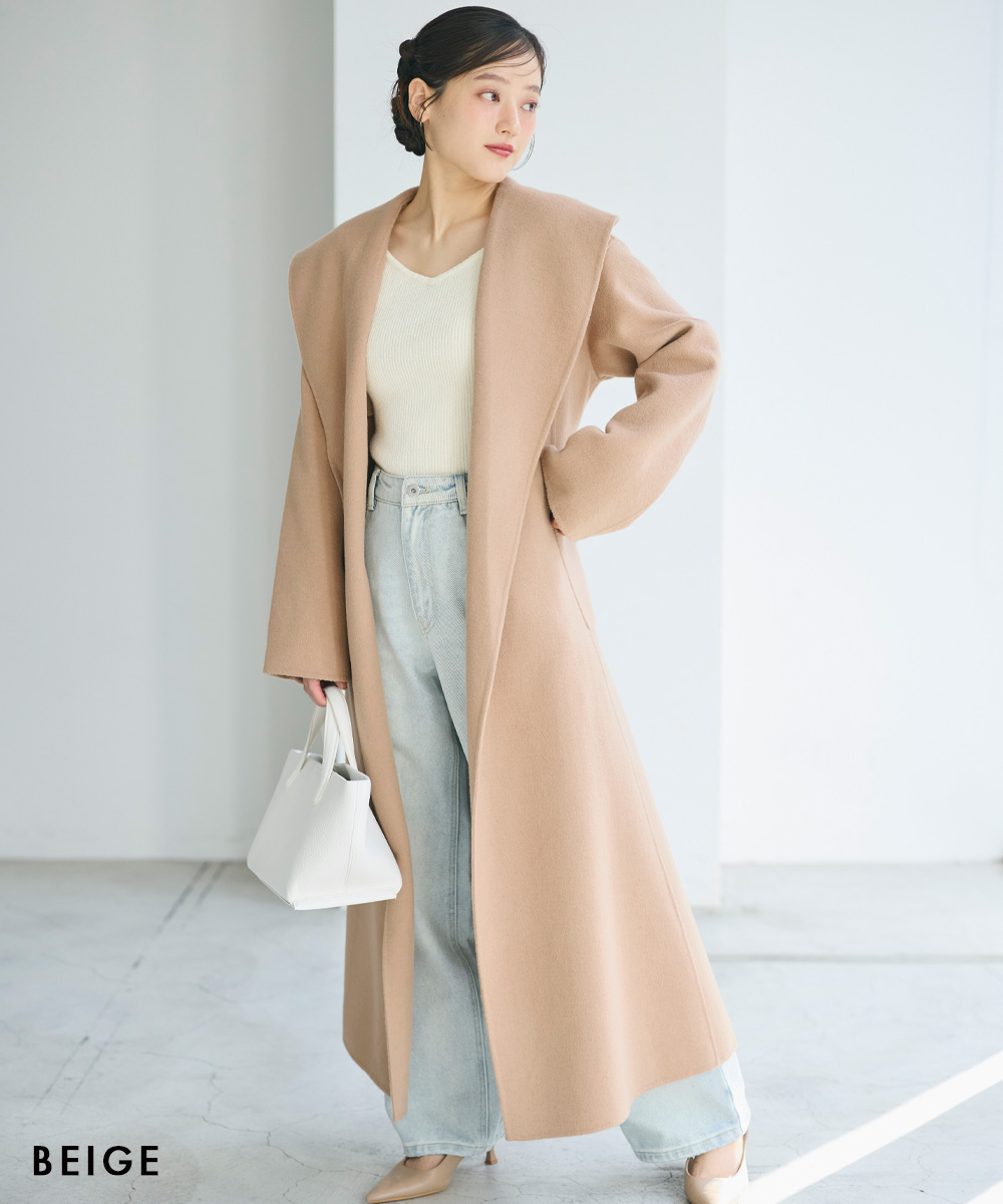 B14810 美品　ギルドプライム　アームラインチェスターコート　ベージュ　2 B14810 美品 ギルドプライム アームラインチェスターコート