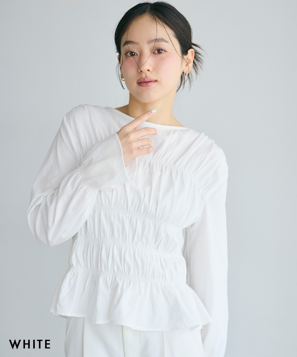 12/18(木)12時40分販売開始》ギャザーティアードフレアブラウス【宅配