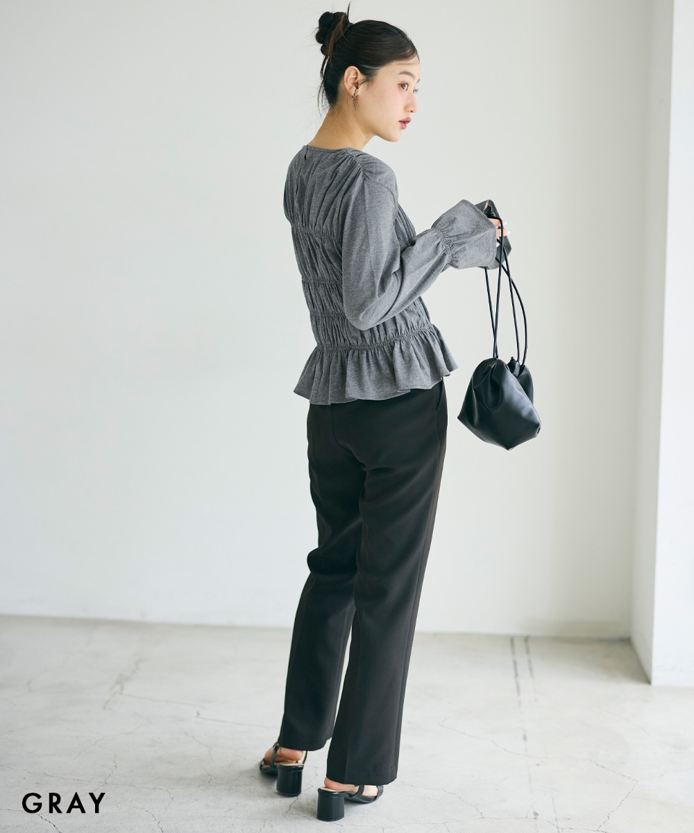 HARUKA DESIGN】ギャザーティアードフレアブラウス【宅配便】 | 新作