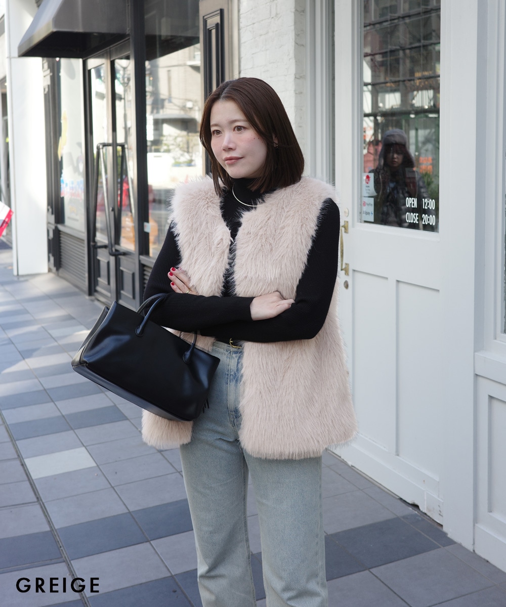 ノーカラーフェイクファーベスト【宅配便】 | すべての商品 | BASEMENT