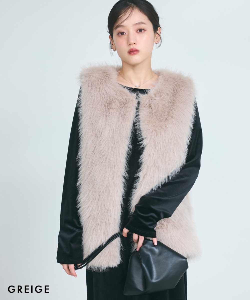 ノーカラーフェイクファーベスト【宅配便】 | すべての商品 | BASEMENT