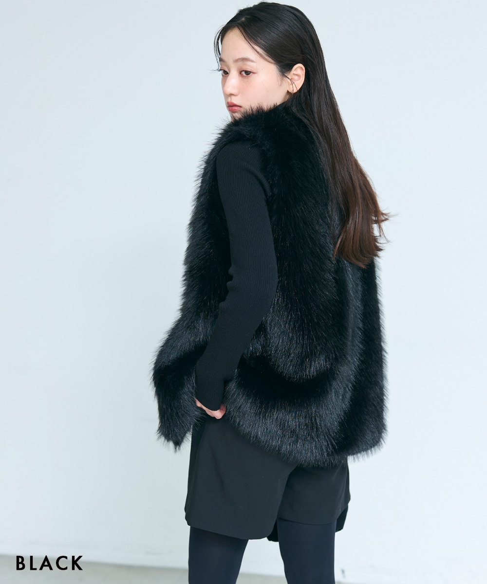 ノーカラーフェイクファーベスト【宅配便】 | すべての商品 | BASEMENT