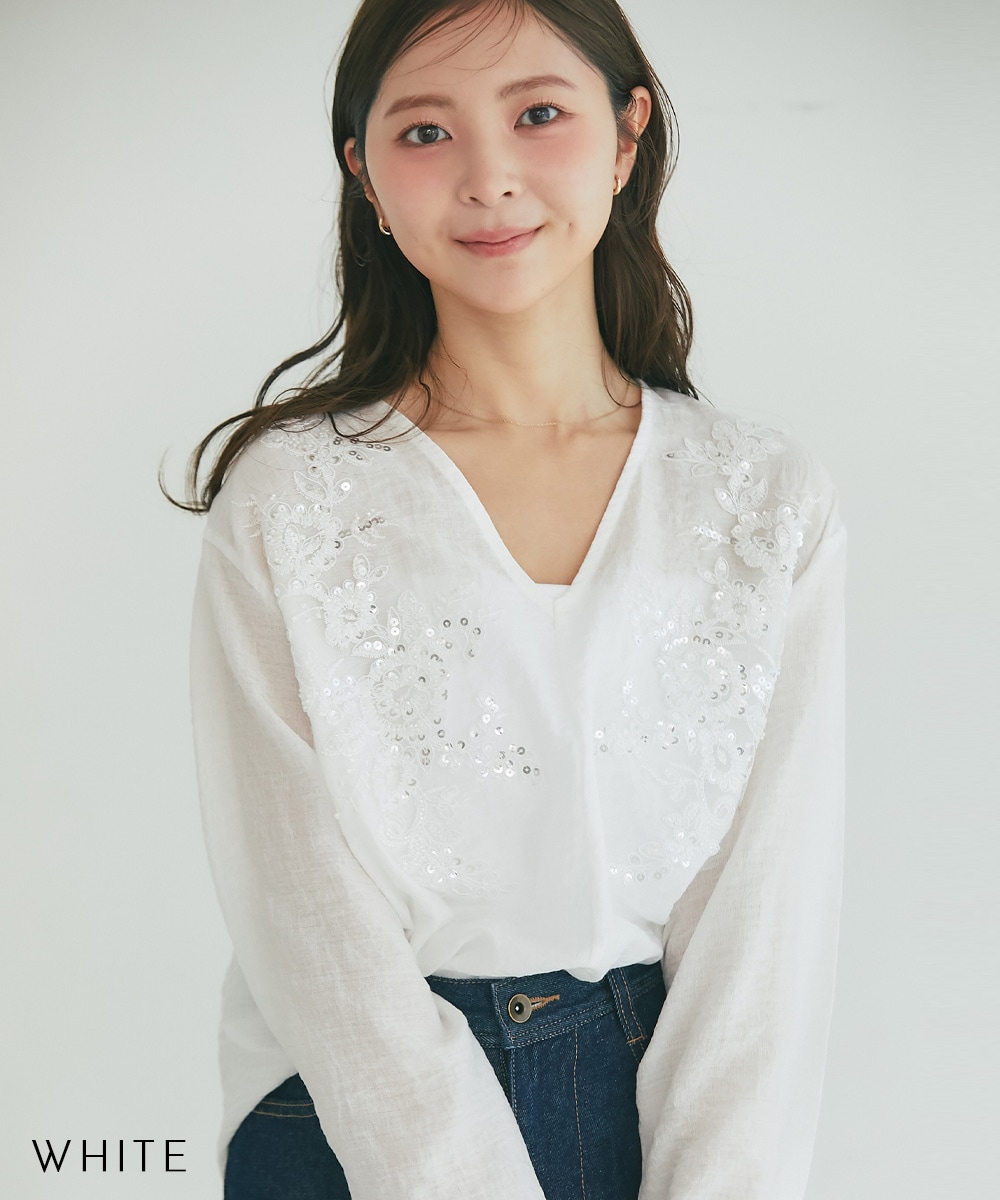 Verybrain VB刺繍ブラウス ローズプリント ウエスタン ブラウス | Verybrain (Women)/ベリー
