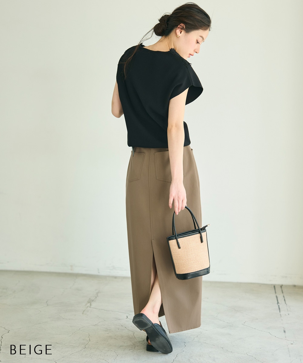 HARUKA DESIGN】バックスリットハイウエストタイトスカート 【宅配便