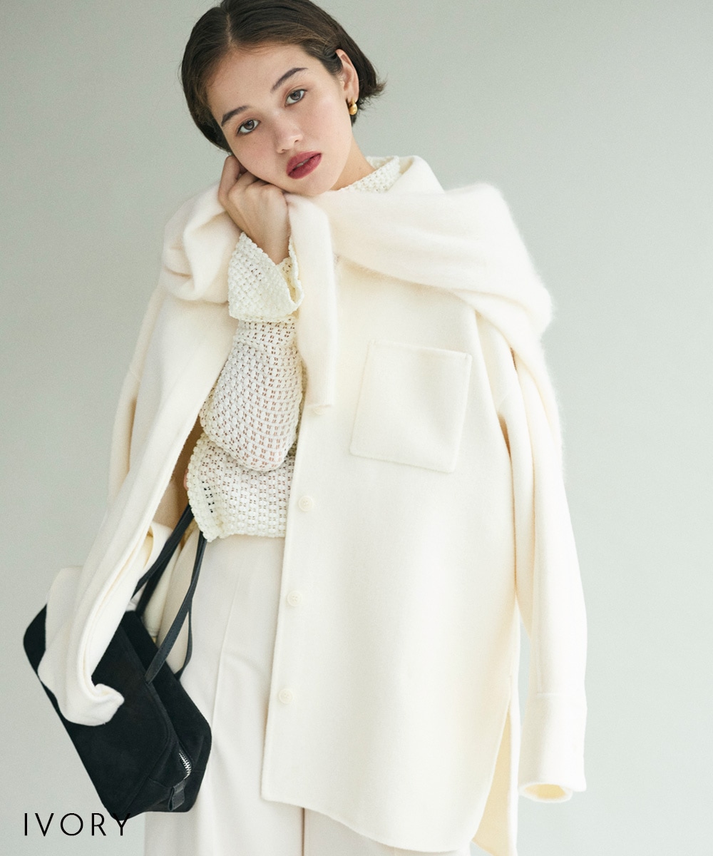 10/20(火)12時40分発売》【MAAYA DESIGN】リバーウールシャツコート