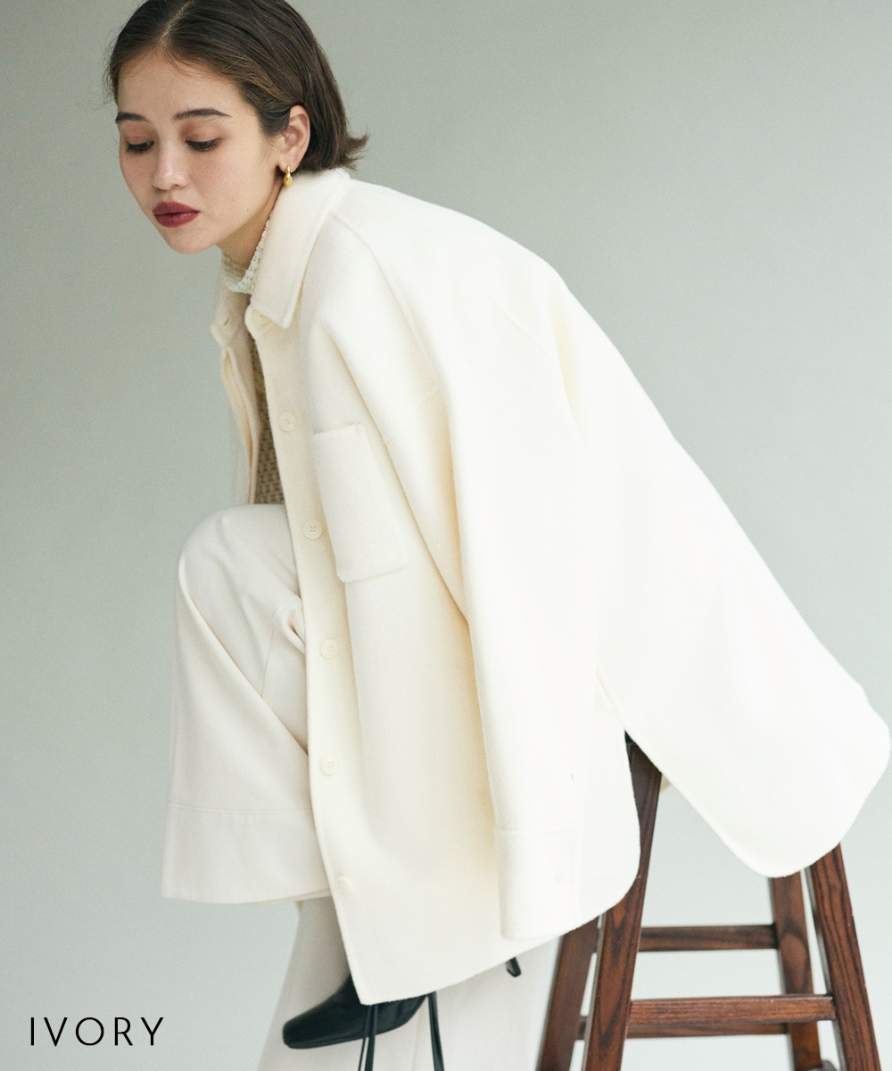 10/20(火)12時40分発売》【MAAYA DESIGN】リバーウールシャツコート