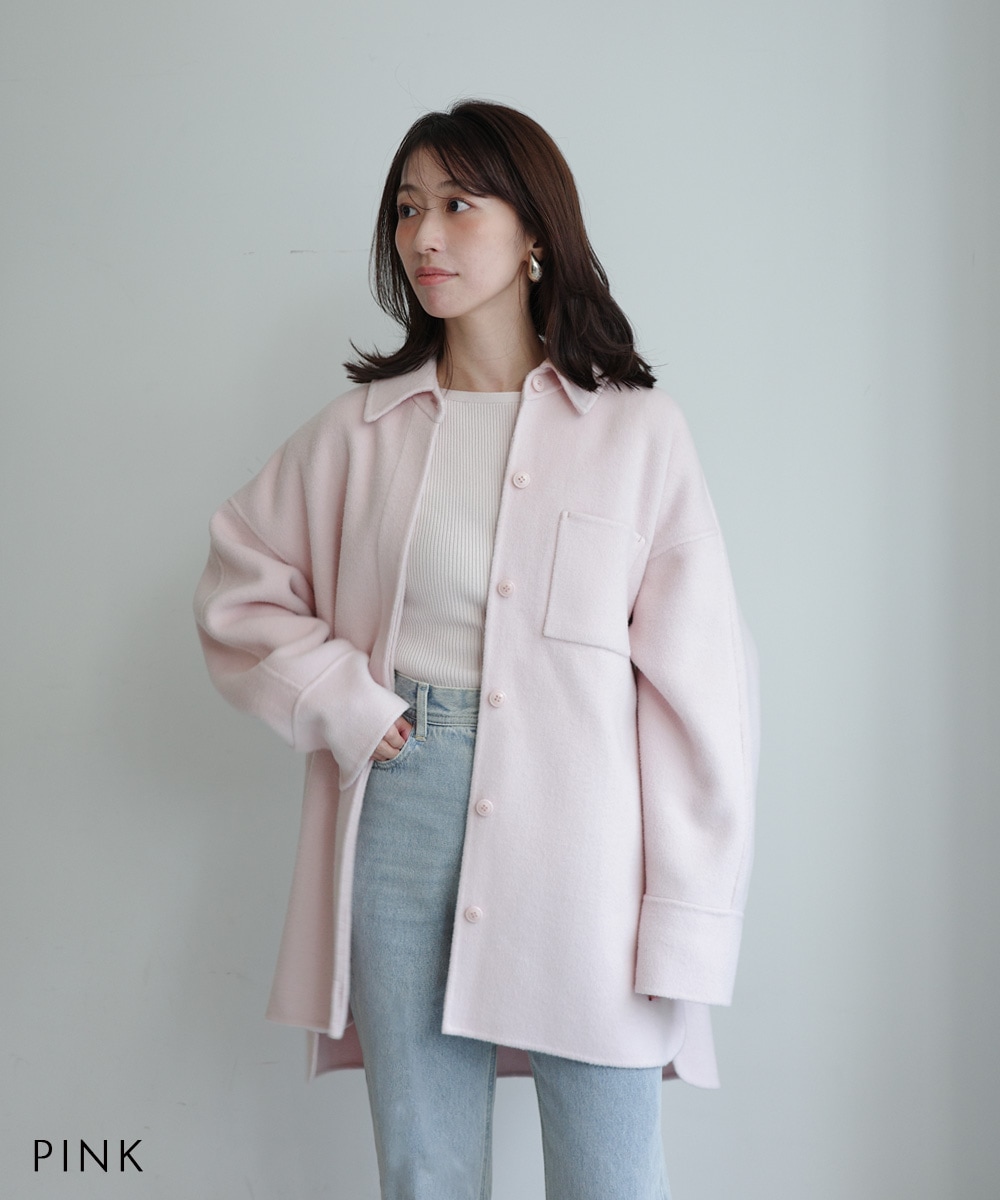 10/20(火)12時40分発売》【MAAYA DESIGN】リバーウールシャツコート