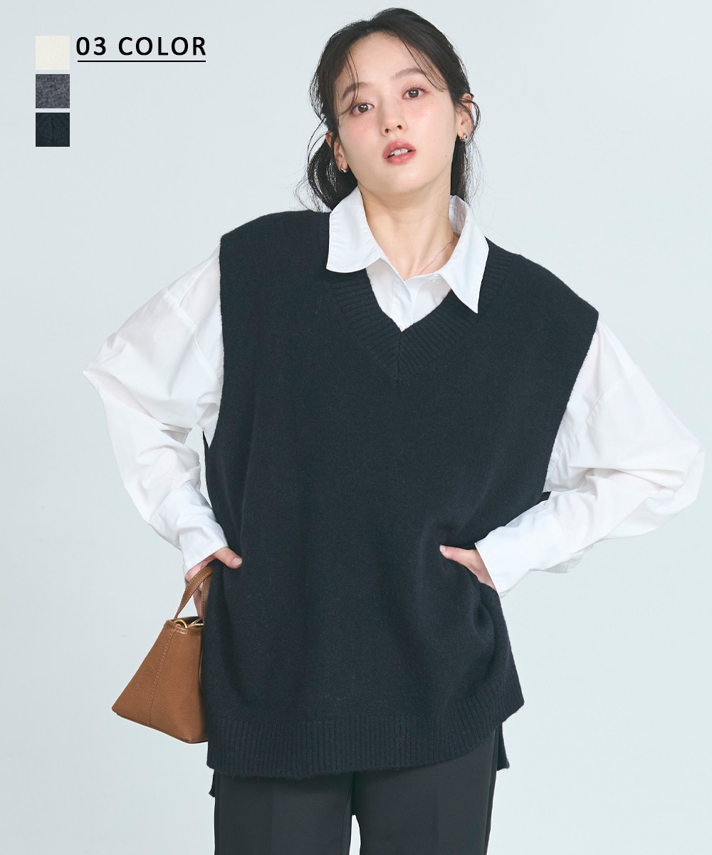 Vネックオーバーベスト