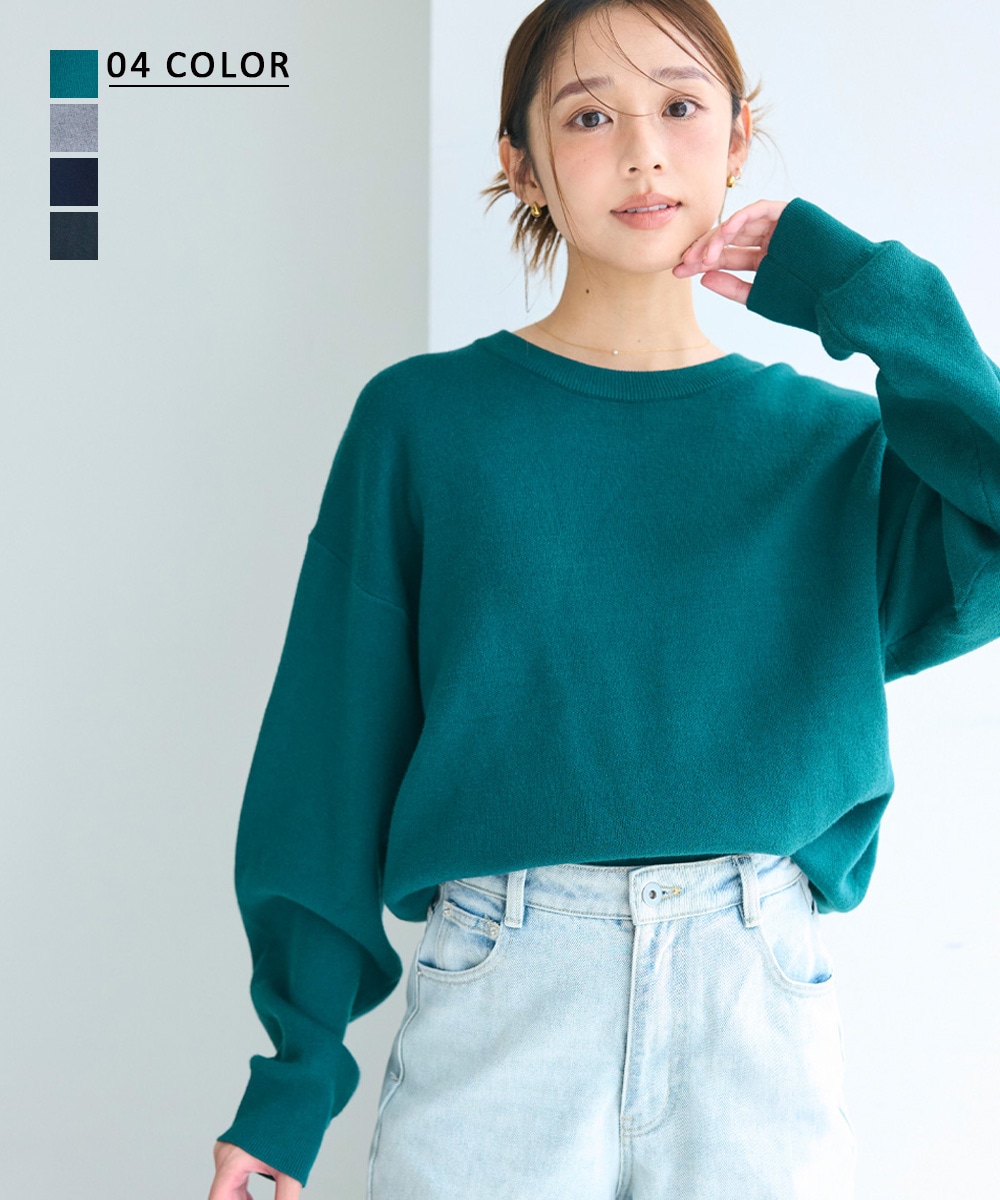 スウェットライクオーバーニット