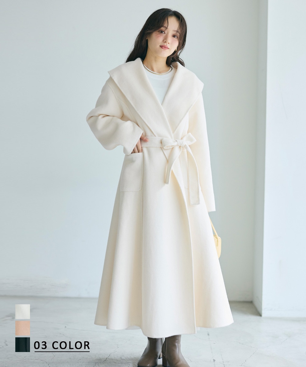 Aラインペプラムコート