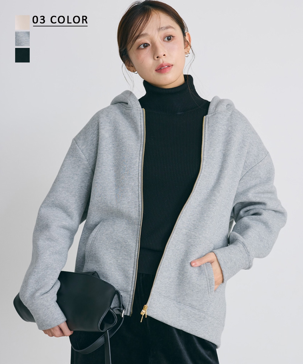 4/6限定価格エムズグレイシー40新品　可愛いダブルジップのパーカー　ブラック フーディー BC オリジナル 長袖 ダブルジップパーカー S/M/L/XLサイズ