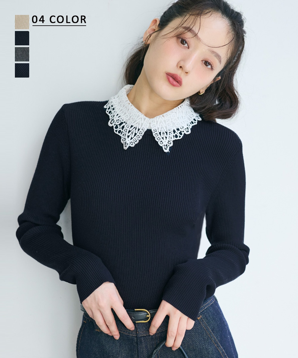 2TYPE襟付きリブニット