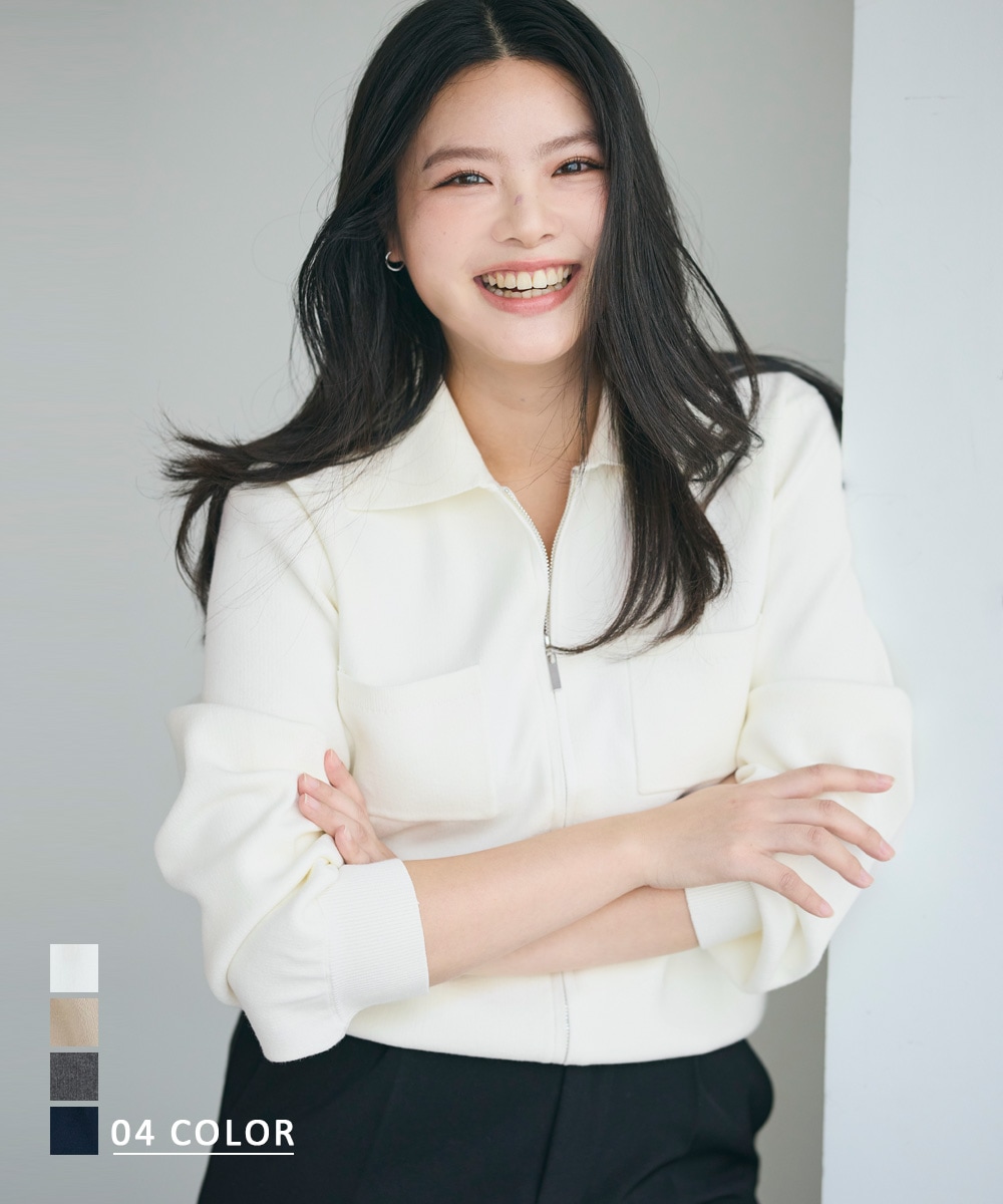 【AIRI COLLABORATION】襟付きジップトップス