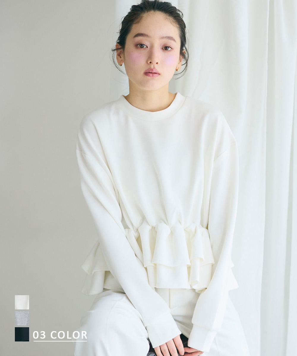 【HARUKA DESIGN】ポンチティアードフリルトップス