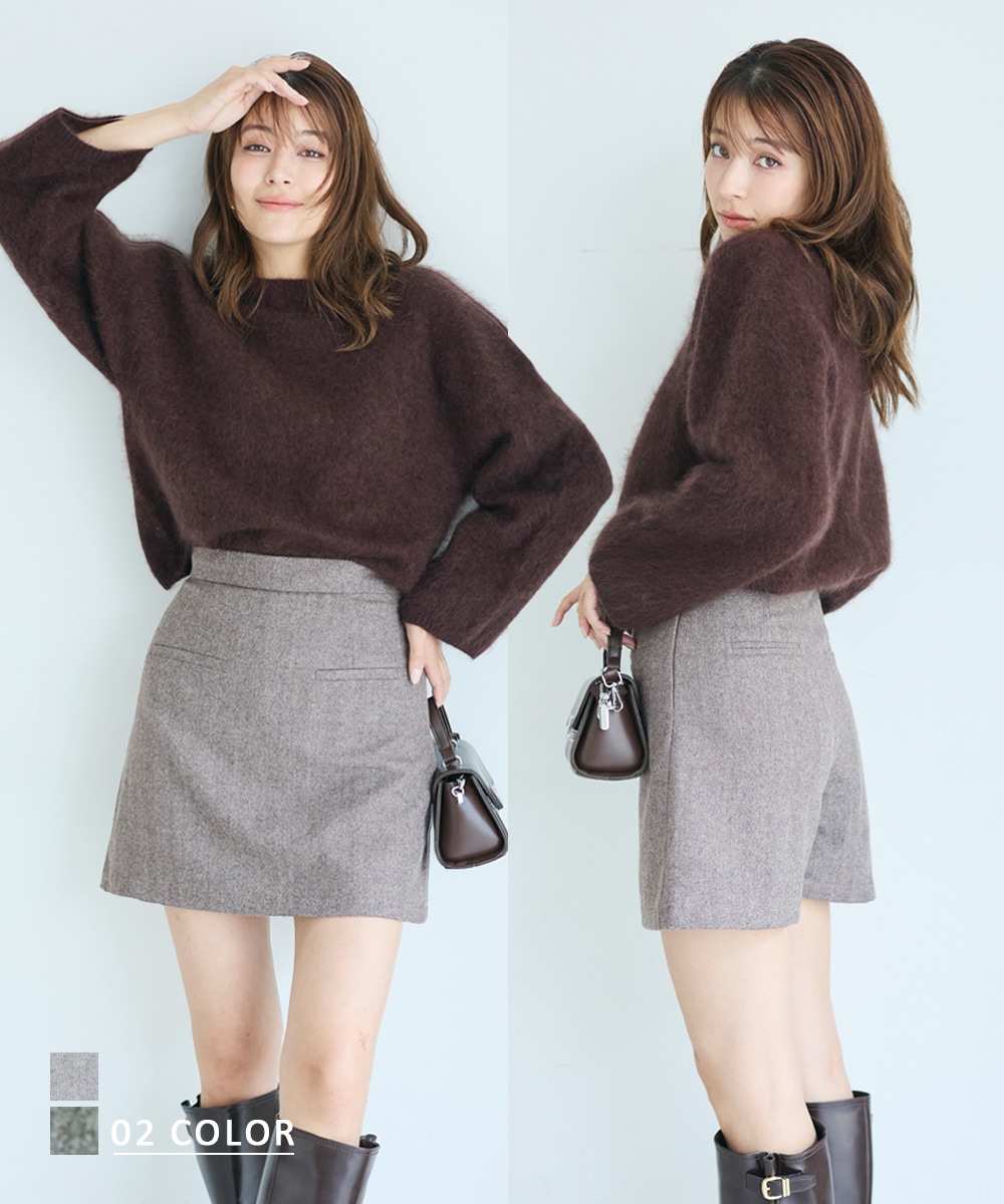 【MAAYA DESIGN】ヘリンボーンスカートショートパンツ