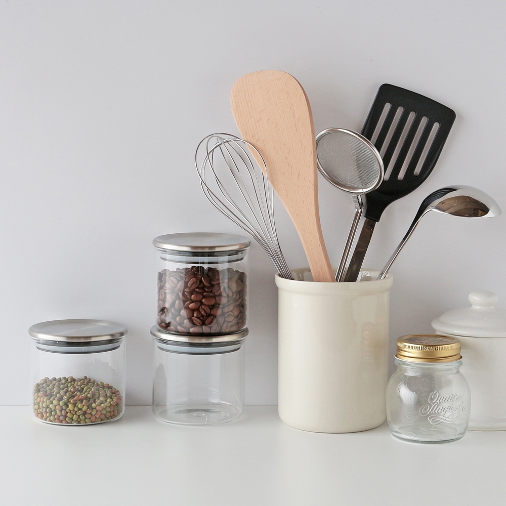 スタンダードガラスキャニスター　ステンレスリッド