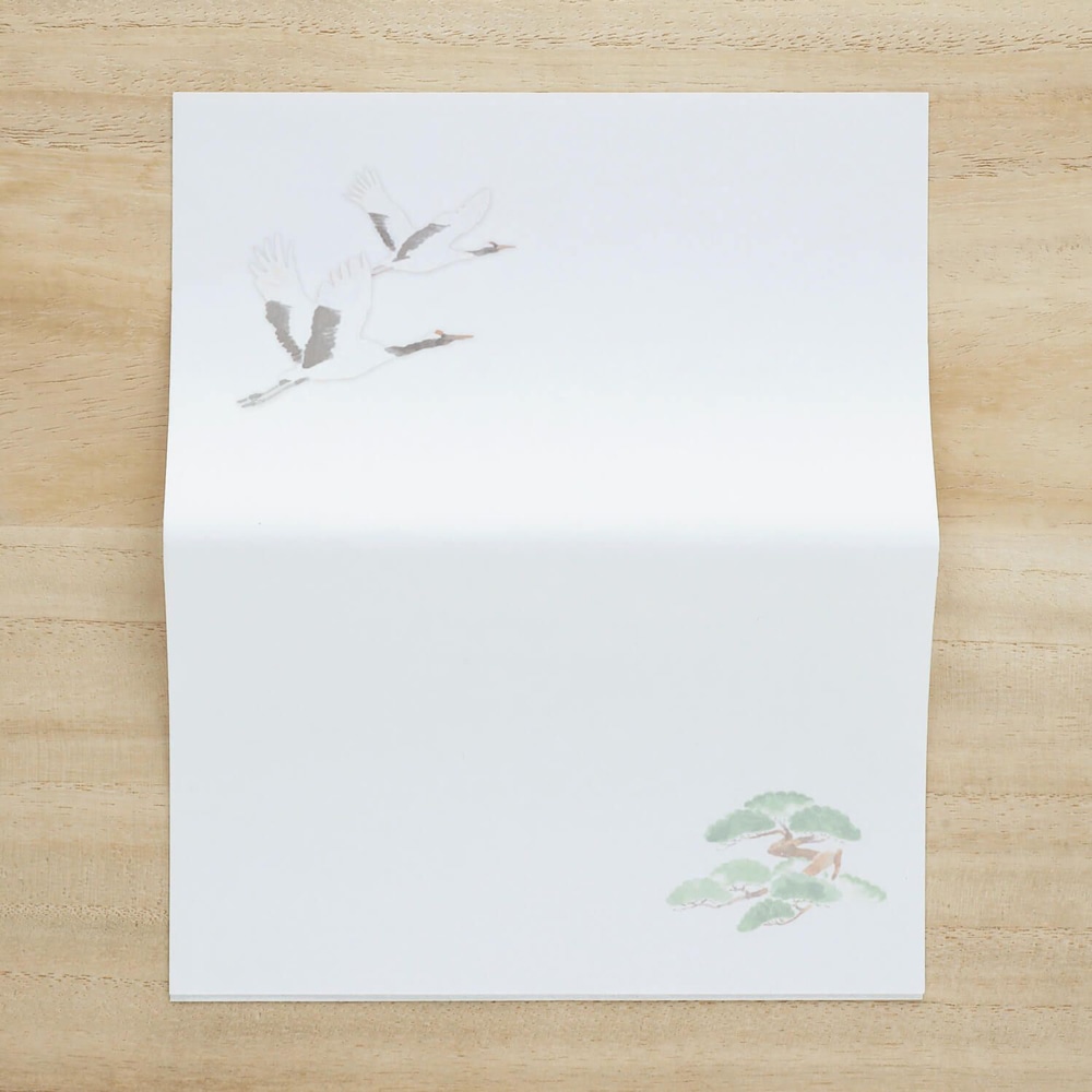 鶴と松 懐紙