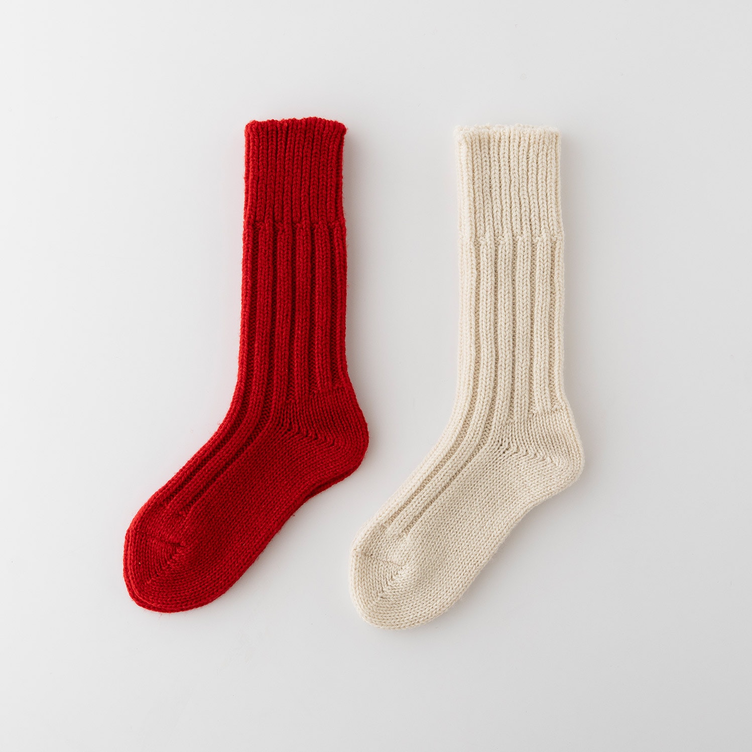 ウォッシャブルソフトウール チャンキーリブソックス