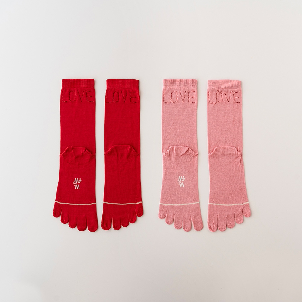 LOVE シルク5本指ソックス シルク100%