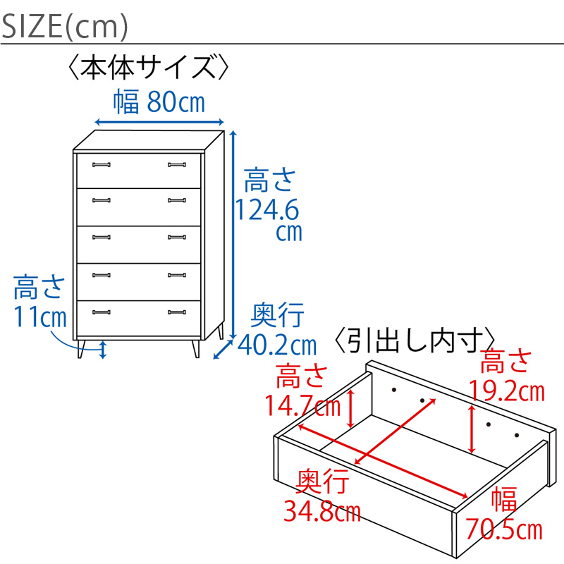 805 チェスト 深型タイプサイズ