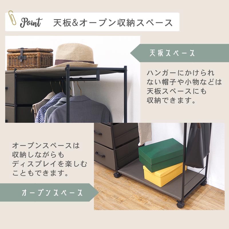 キャスターハンガーラック ワイド イメージ