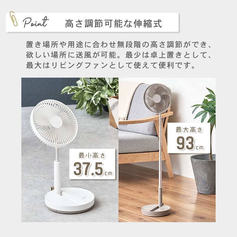 折りたたみコードレスファン イメージ