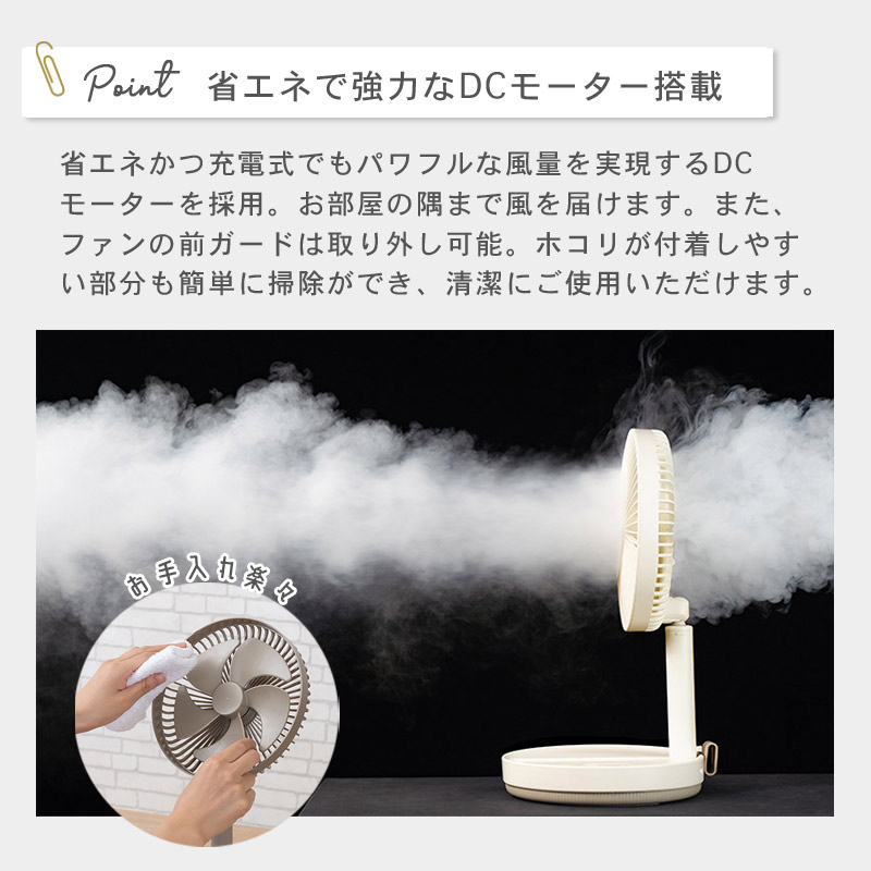 折りたたみコードレスファン イメージ