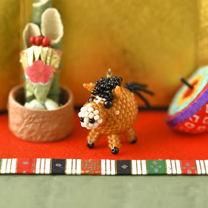 大倉トーイ人形　ビーズ刺繍立体オブジェ　ハンドメイド 大倉トーイ人形 ビーズ刺繍立体オブジェ ハンドメイド