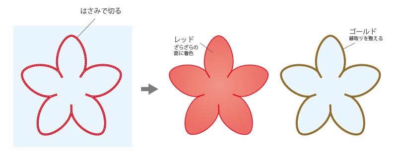 レシピ414 プラバンで作る 和の色の髪飾り