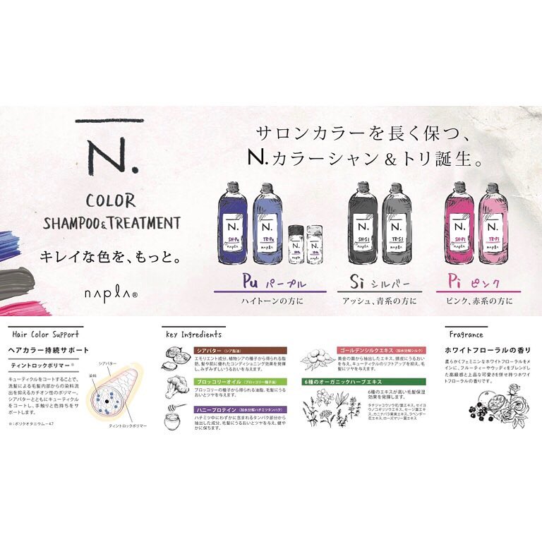 ナプラ N. エヌドット カラーシャンプー Pi 40ml ＋ トリートメント Pi 40g（ピンク）お試しセット【全商品最安値に挑戦】  ビューティープロ