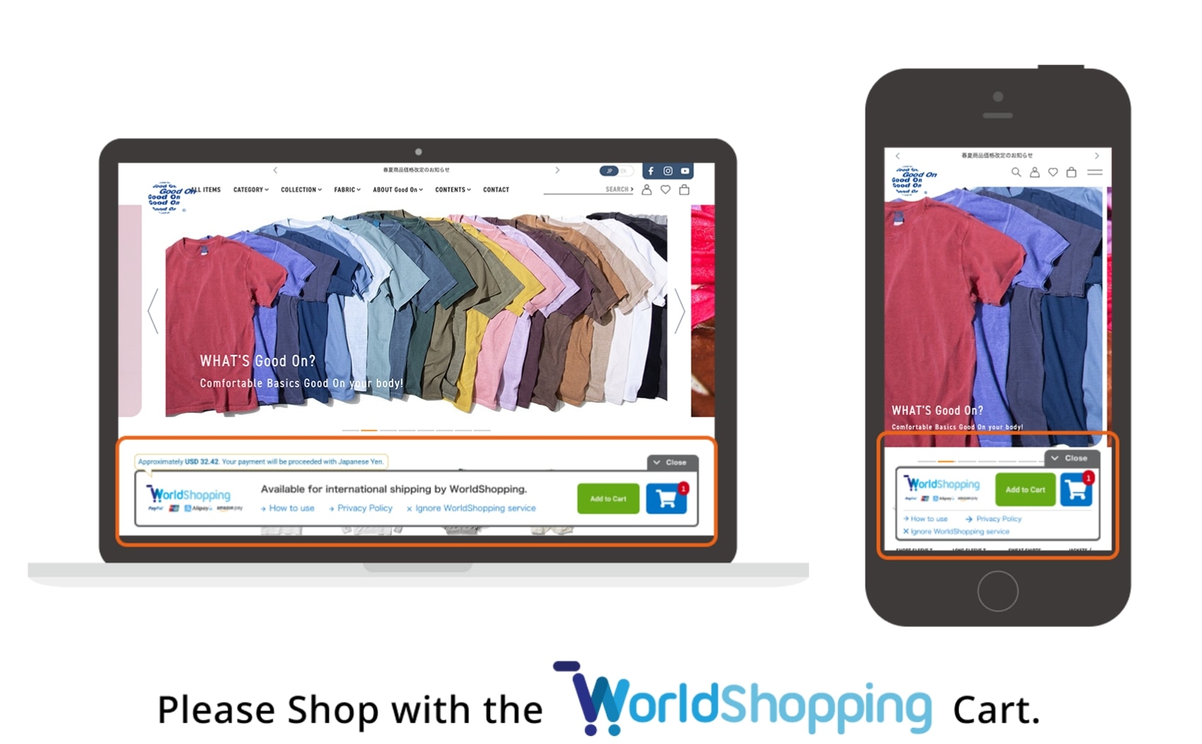 Please Shop with the WorldShopping cart