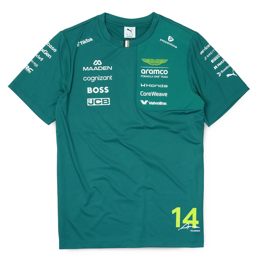 アストンマーティン アラムコ F1 チーム F.アロンソ ドライバーTシャツ グリーン