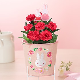 対象商品2 刺繡ブリキ缶 フラワーリース カーネーションセット・アートフラワーセット