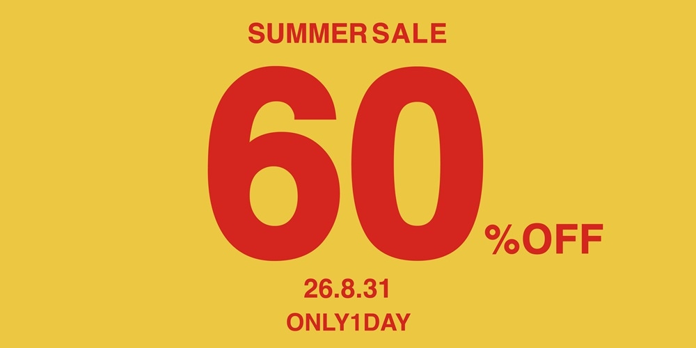 26年春夏アイテム 全品60%off