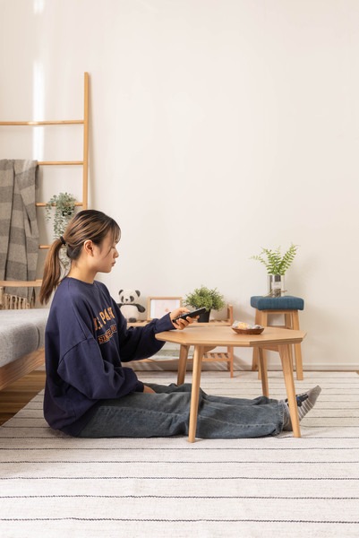 新品】オクタゴンテーブル 60cm幅 ナチュラル 天然木 センターテーブル