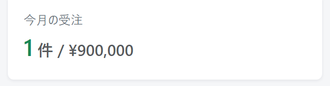 今月の受注 1件 90万円