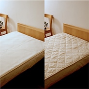 ウールフィーユ×ハニカムメッシュ洗える羊毛ベッドパッド