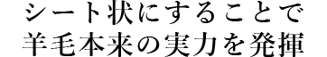 シート状にすることで羊毛本来の実力を発揮