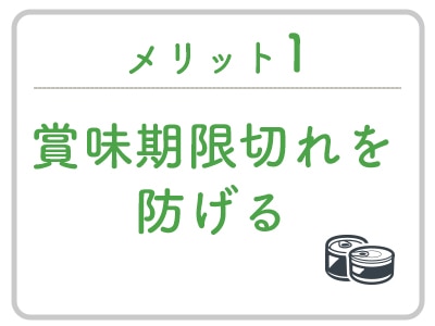 メリット1賞味期限を防ぐことができる