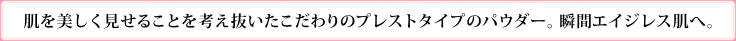 肌を美しく見せることを考え抜いたこだわりのプレストイプのパウダー