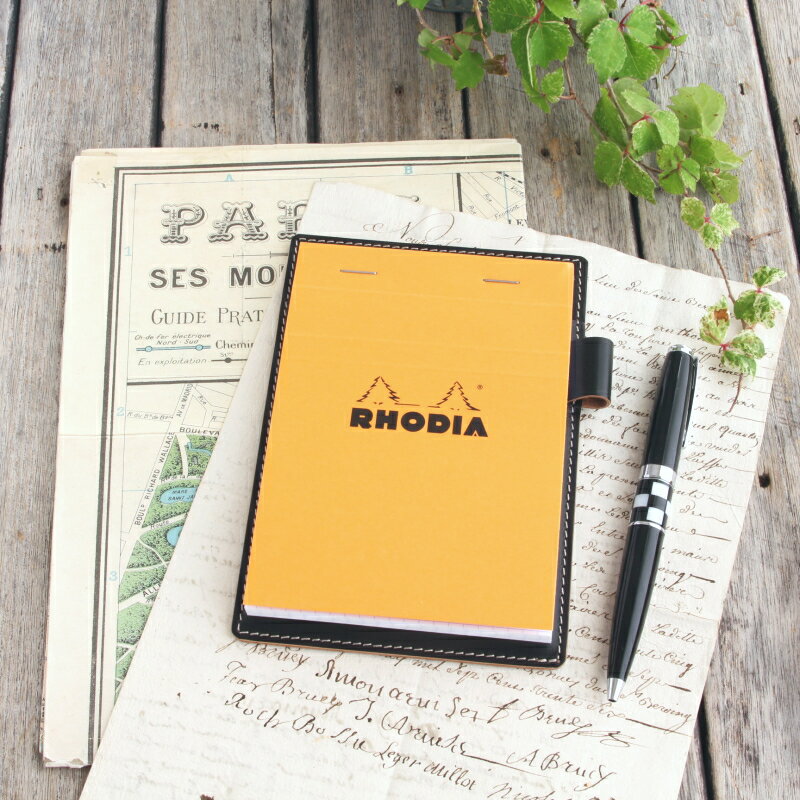 ロディア メモパッド 13 Rhodia No 13 革 8色 メモカバー ヌメ革 レザー A6 ロディア カバー メモ帳 手帳 ノート ノート メンズ レディース かわいい おしゃれ シンプル 名入れ 誕生日 プレゼント にも メモカバー メモパッド ブラン クチュール