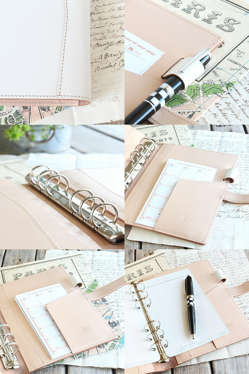 システム手帳 バイブル 25mmリング 革 7色 カスタム自由 6穴 フランクリンプランナー コンパクトサイズ対応 レザー カバー リフィル リング手帳 手帳 ノート メンズ レディース かわいい おしゃれ シンプル 名入れ 誕生日 プレゼント おすすめ システム手帳