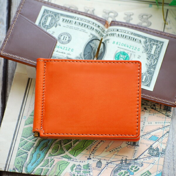 ミニ財布 二つ折り オレンジ レディース メンズ 2つ折り財布 橙色 通販